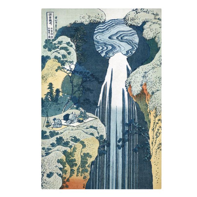 Toile cascade Katsushika Hokusai - La cascade d'Amida derrière la route de Kiso