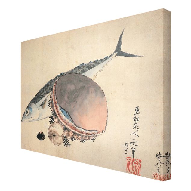 Tableaux moderne Katsushika Hokusai - Maquereau et coquillages
