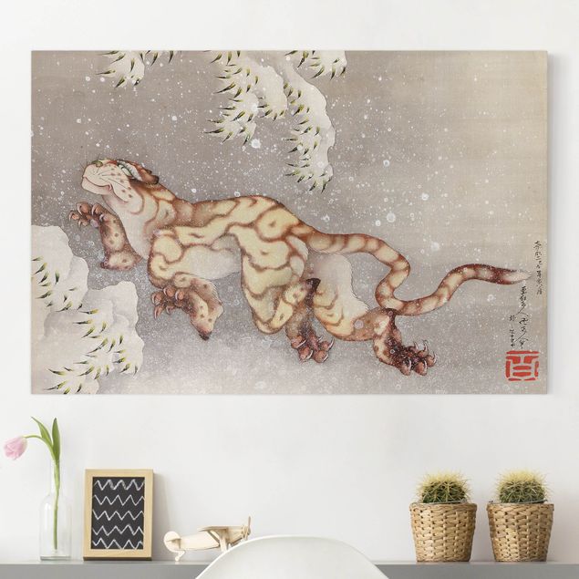 Tableau tigre Katsushika Hokusai - Tigre dans une tempête de neige