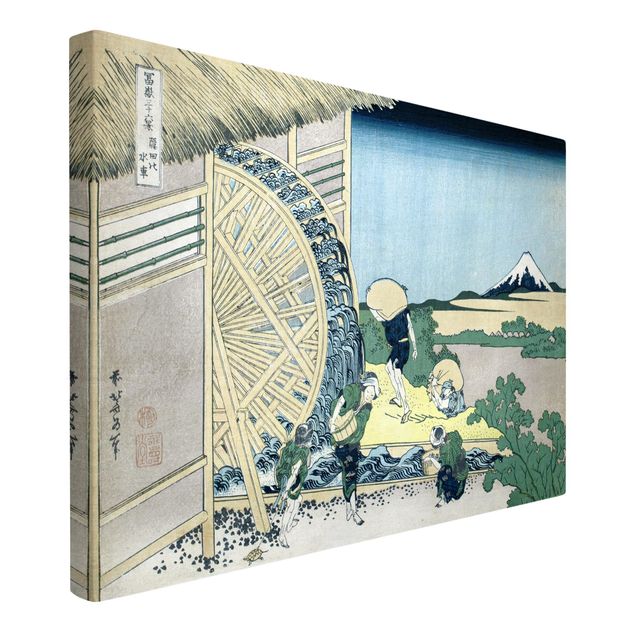 Reproduction tableau sur toile Katsushika Hokusai - Roue à eau à Onden
