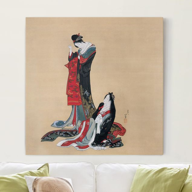 Tableaux Artistiques Katsushika Hokusai - Deux courtisanes