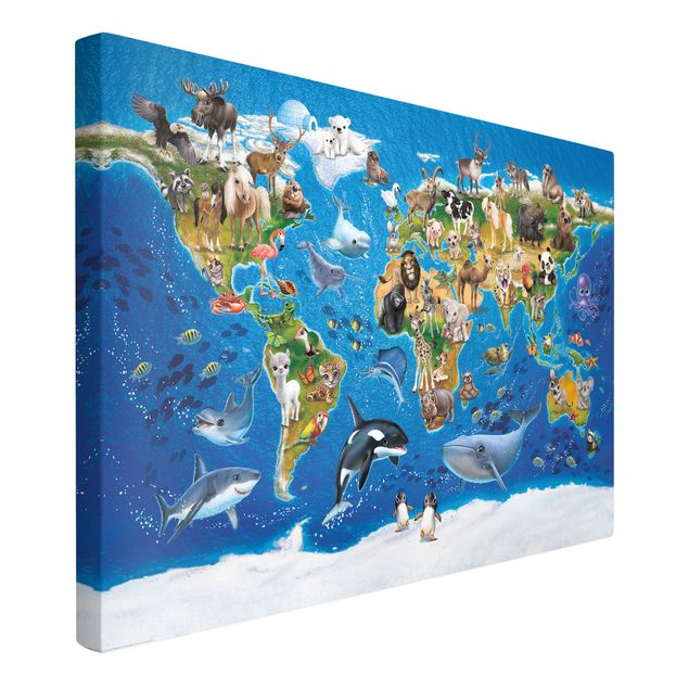 Tableau animaux Animal Club International - World Map With Animals