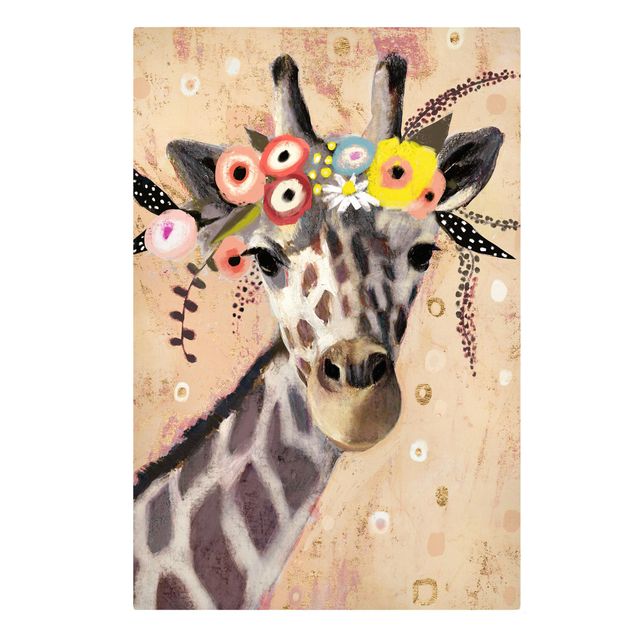 Tableaux animaux Klimt Girafe