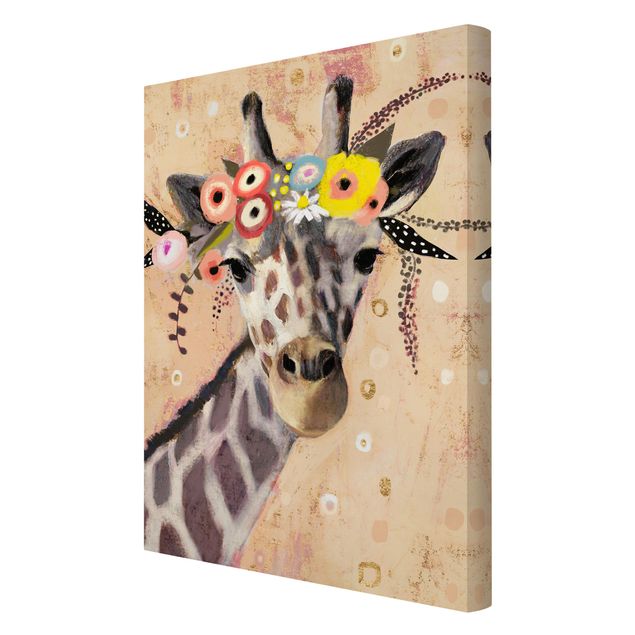 Toile animaux Klimt Girafe