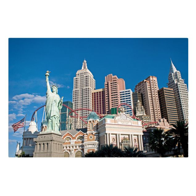 Tableaux Silhouette urbaine de Las Vegas avec lettrage