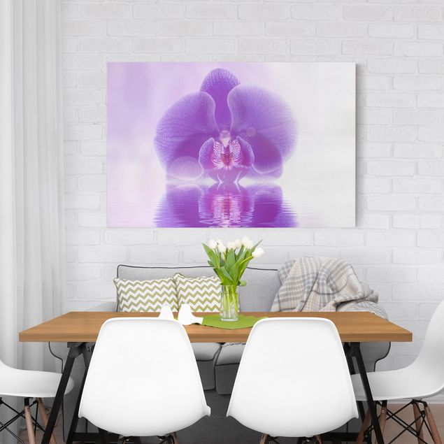 Toile orchidée Orchidée violette sur l'eau