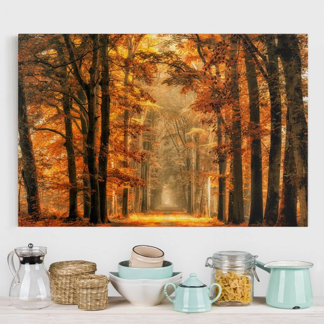Déco murale cuisine Forêt enchantée en automne