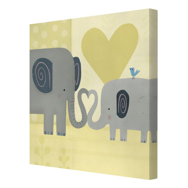 Tableau romantique amour Maman et moi - Éléphants