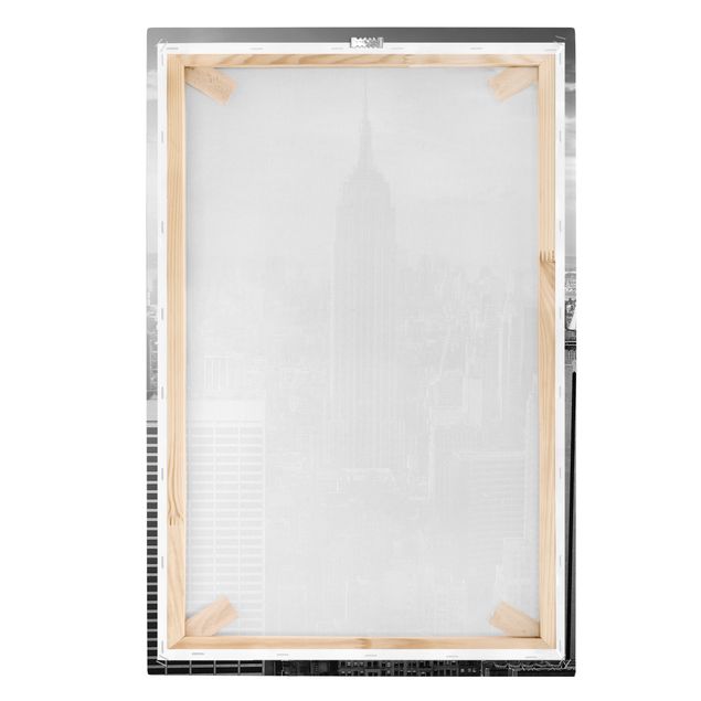 Tableau avec couleur orange Manhattan Skyline