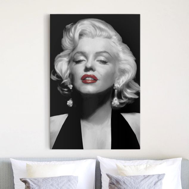 Déco murale cuisine Marilyn aux lèvres rouges