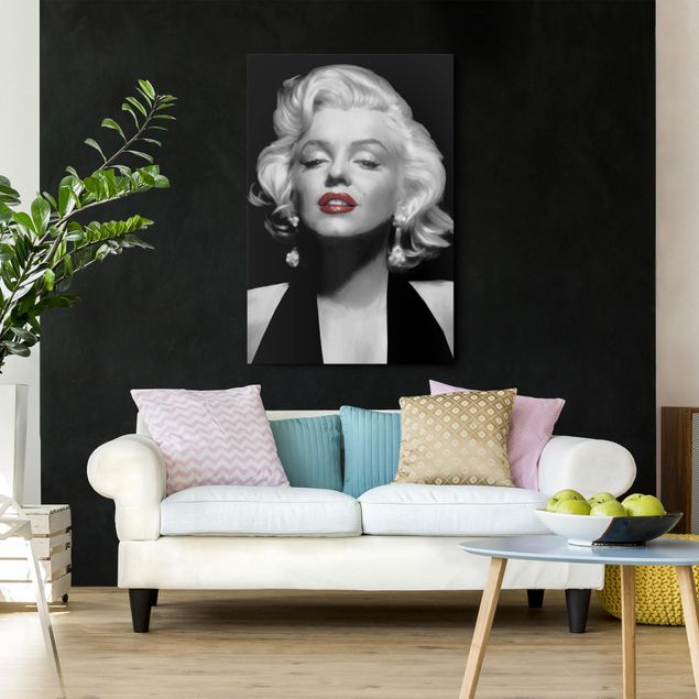 Tableau moderne Marilyn aux lèvres rouges