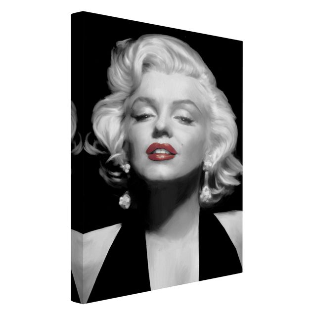 Tableau vintage Marilyn aux lèvres rouges