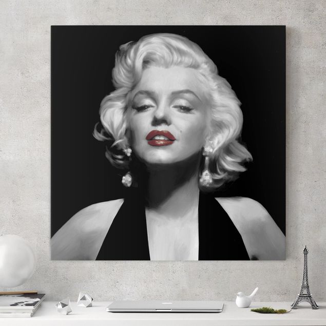 Déco murale cuisine Marilyn aux lèvres rouges