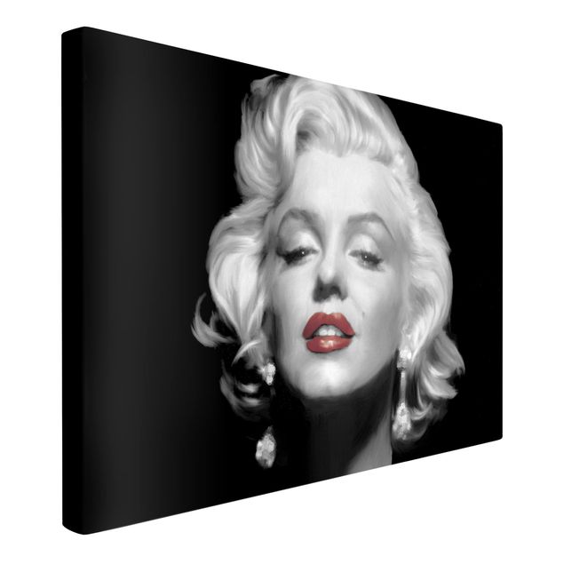 Tableau vintage Marilyn aux lèvres rouges