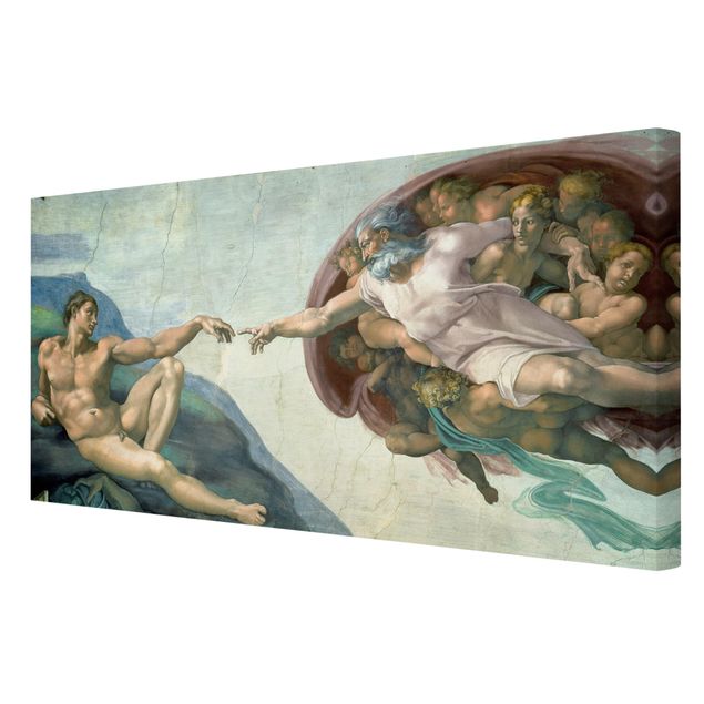 Tableau Michelangelo Michel-Ange - La chapelle Sixtine - La création d'Adam
