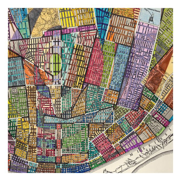 Tableaux multicolore Carte moderne de St. Louis
