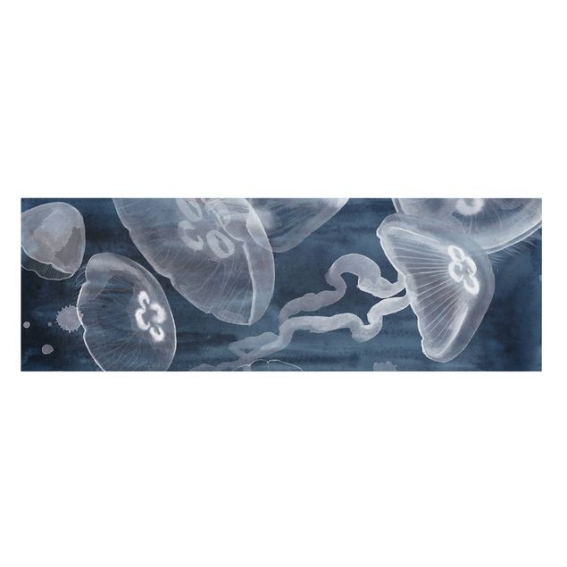 Tableau bleu Moon Jellyfish I