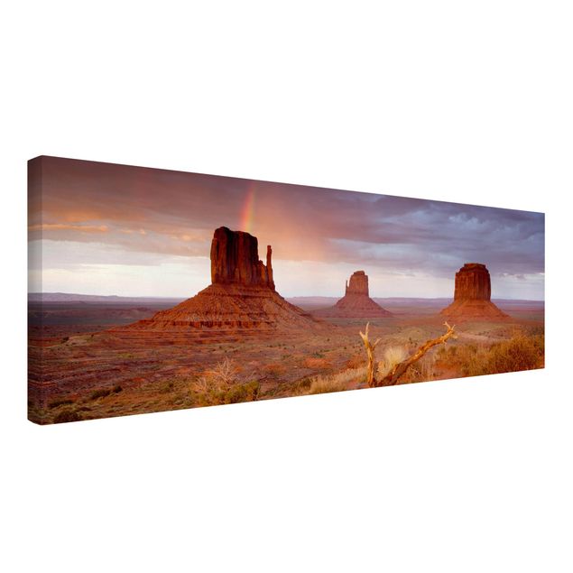 Toile montagne Monument Valley au coucher du soleil