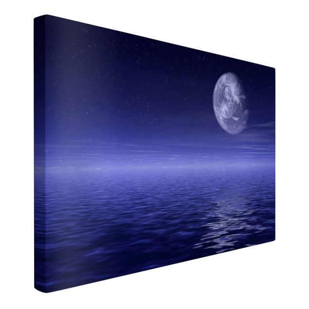 Tableau bord de mer Lune et océan