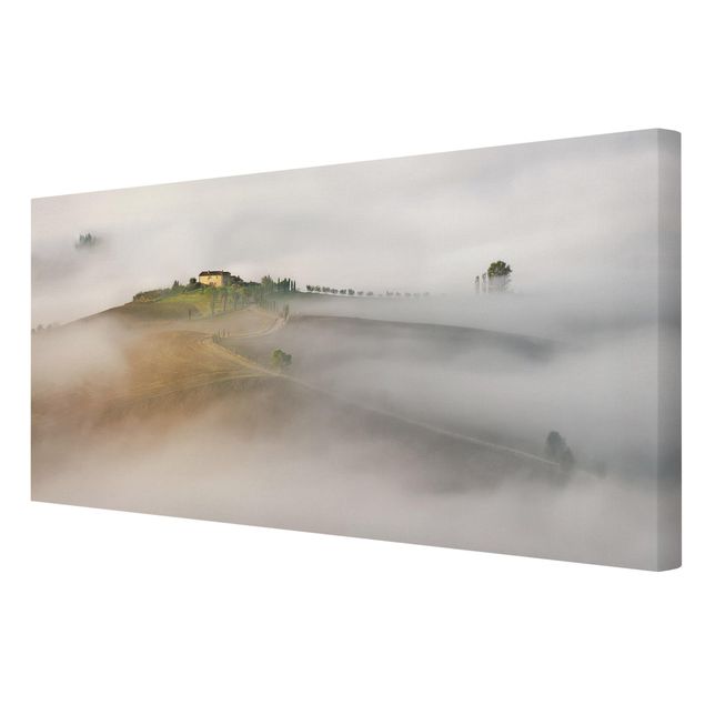 Tableau toile paysage Brouillard matinal en Toscane