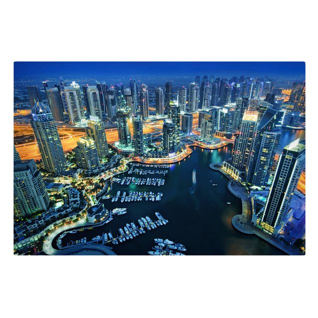 Tableaux moderne Marina de Dubaï la nuit