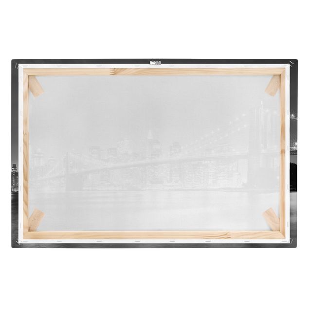 Tableaux noir et blanc Pont de Manhattan la nuit II