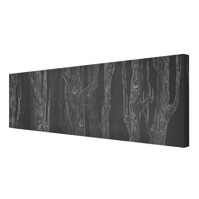 Tableau toile paysage No.MW20 Living Forest Gris Anthracite