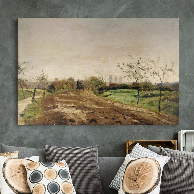Tableau paysages Otto Modersohn - Paysage matinal avec chariot près de Münster