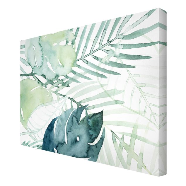 Tableaux muraux Feuilles de palmier à l'aquarelle I