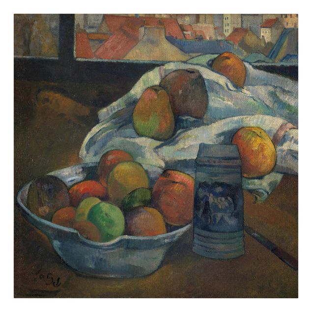Tableaux reproductions Paul Gauguin - Bol de fruits et pichet devant une fenêtre