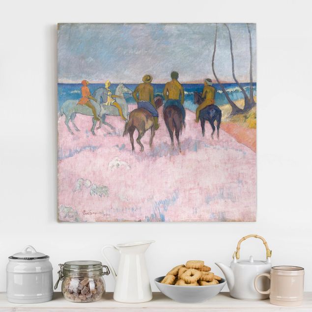Tableaux Impressionnisme Paul Gauguin - Cavaliers sur la plage