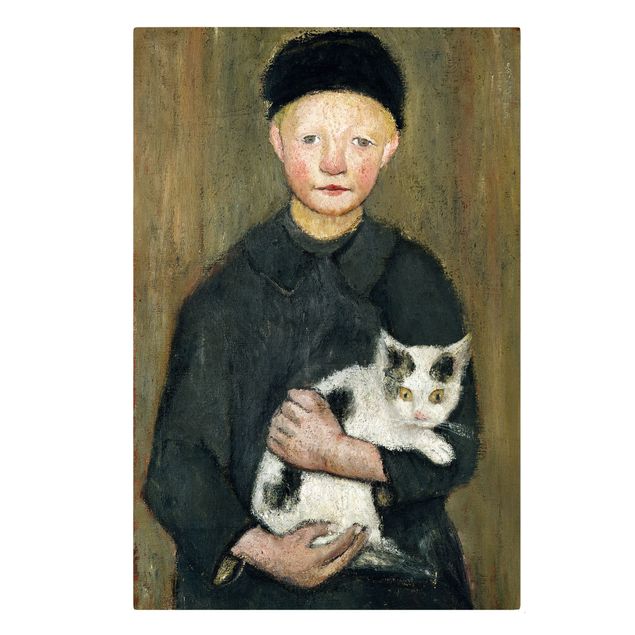 Toile chat Paula Modersohn-Becker - Garçon avec chat