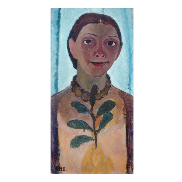 Tableaux portraits Paula Modersohn-Becker - Autoportrait avec rameau de camélia