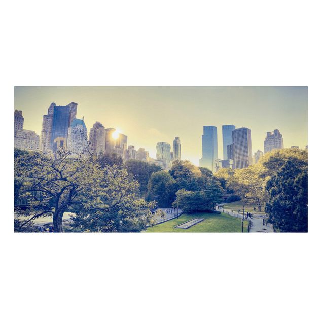 Tableau ville du monde Central Park paisible