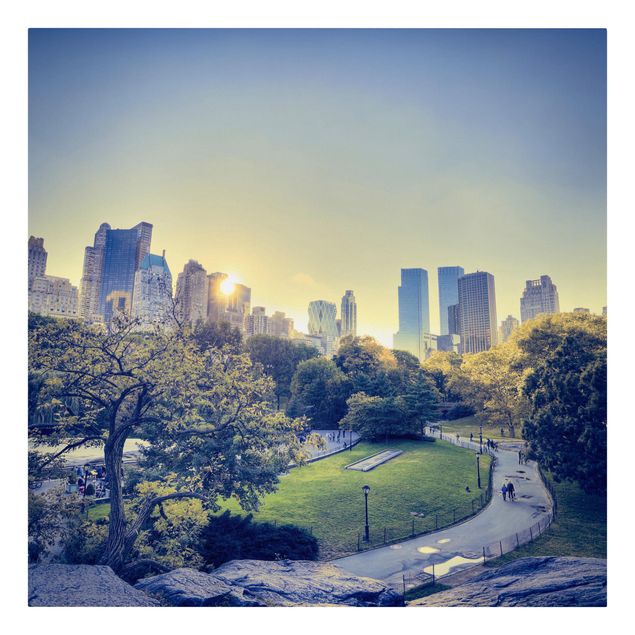 Tableau ville du monde Central Park paisible