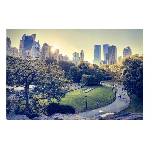 Tableau vert Central Park paisible