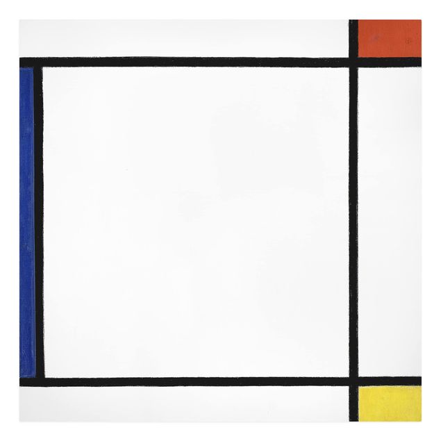 Tableau abstrait Piet Mondrian - Composition III avec rouge, jaune et bleu