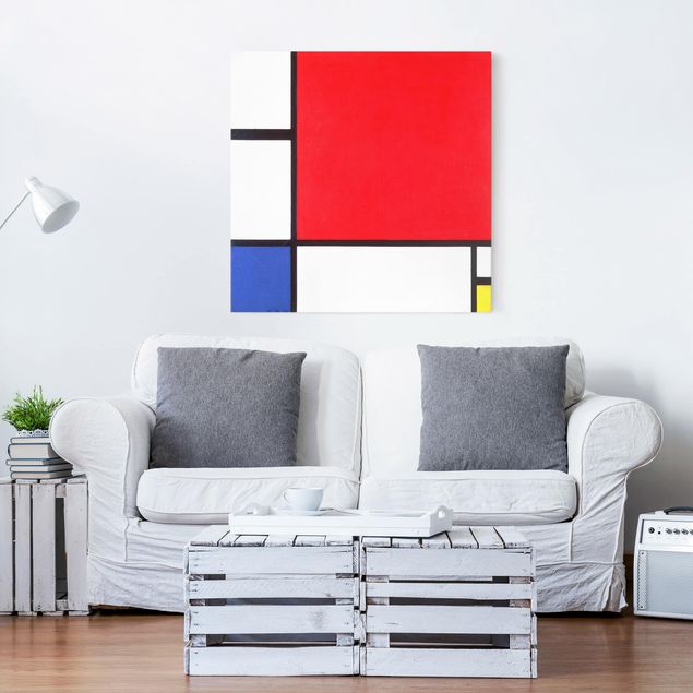 Toile impressionniste Piet Mondrian - Composition avec rouge, bleu et jaune