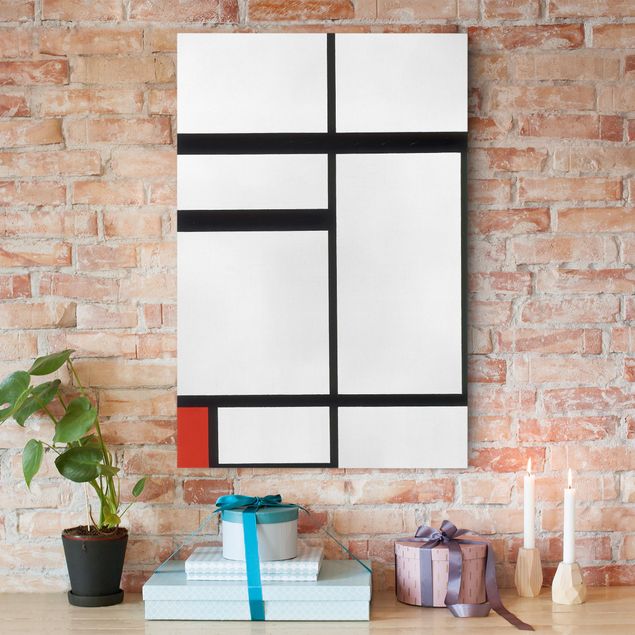 Tableaux Artistiques Piet Mondrian - Composition avec rouge, noir et blanc