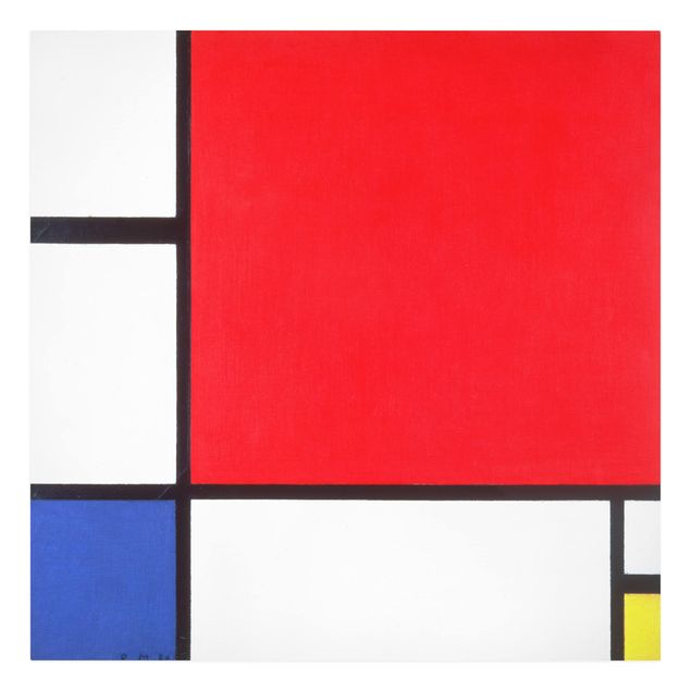 Tableaux abstraits Piet Mondrian - Composition avec rouge, bleu et jaune