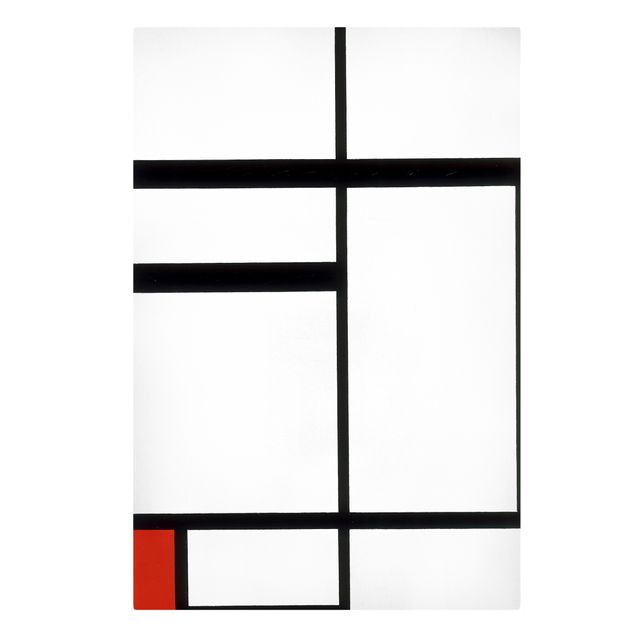 Tableau abstrait Piet Mondrian - Composition avec rouge, noir et blanc