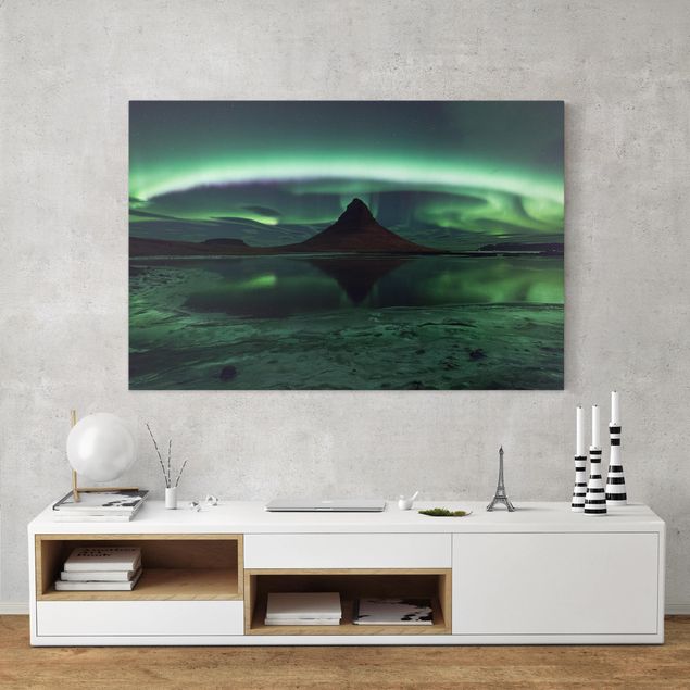 Tableau paysage Aurores boréales en Islande