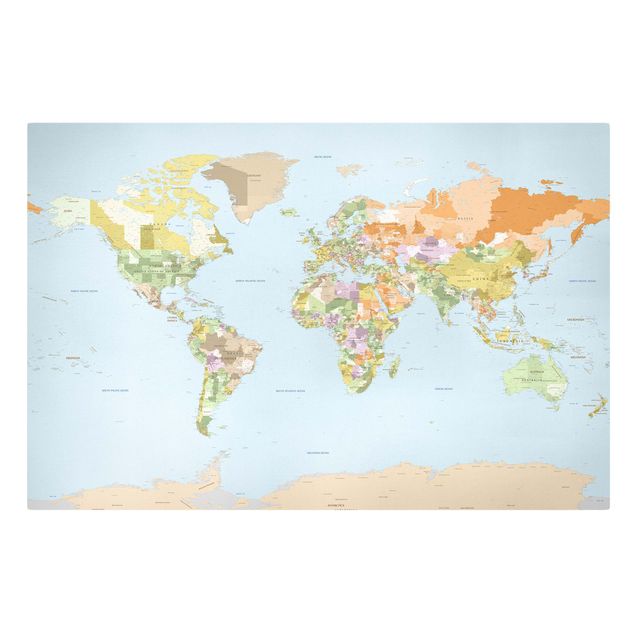 Tableau multicolor Carte politique du monde