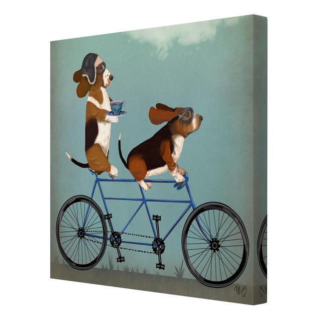 Tableau animaux Cyclisme - Bassets Tandem