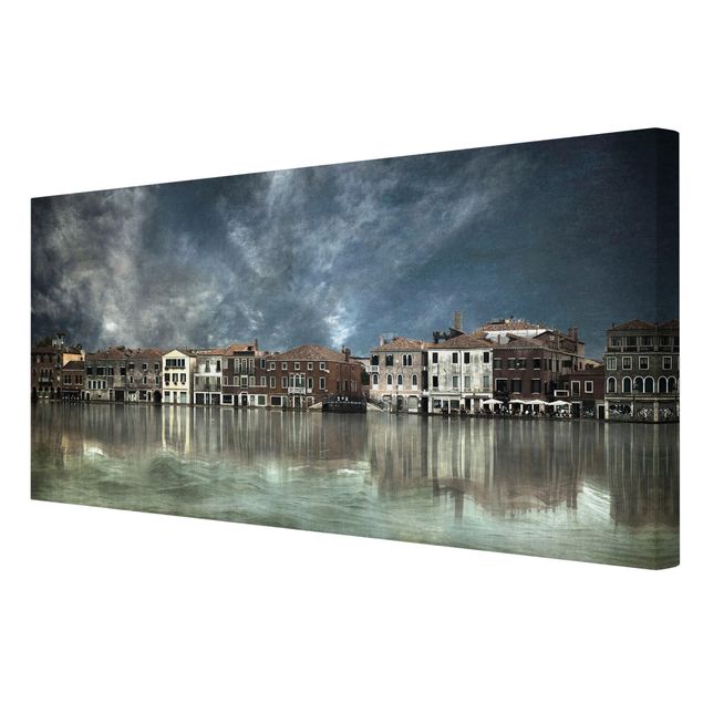 Tableau toile ville Reflets à Venise