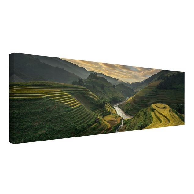 Toiles montagne Plantations de riz au Vietnam