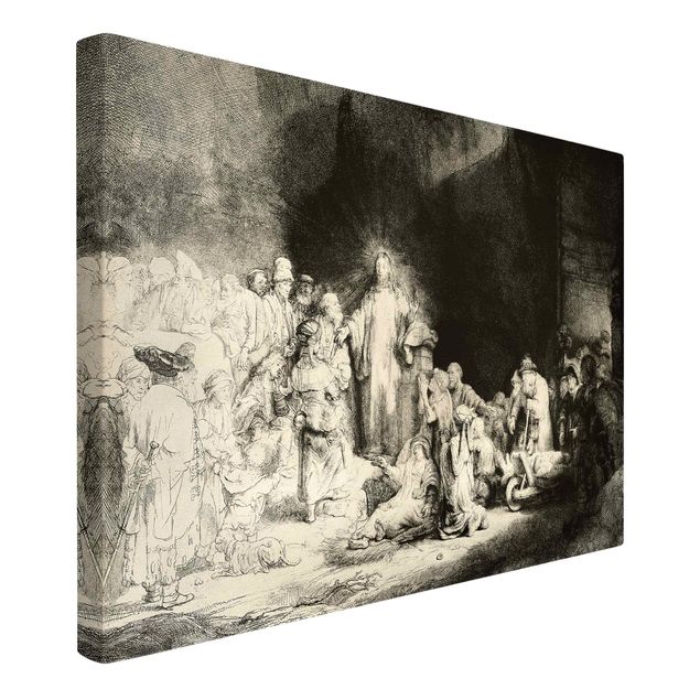 Tableau artistique Rembrandt van Rijn - Le Christ guérissant un malade. Les cent florins