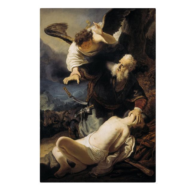 Toile chien Rembrandt van Rijn - L'ange empêchant le sacrifice d'Isaac
