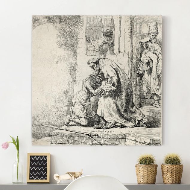 Tableau style baroque Rembrandt van Rijn - Le retour du fils prodigue