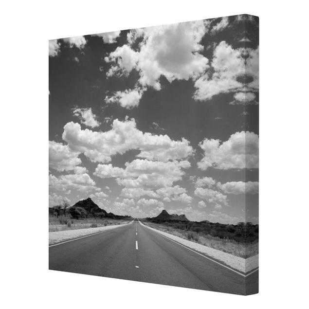 Tableaux sur toile en noir et blanc Route 66 II